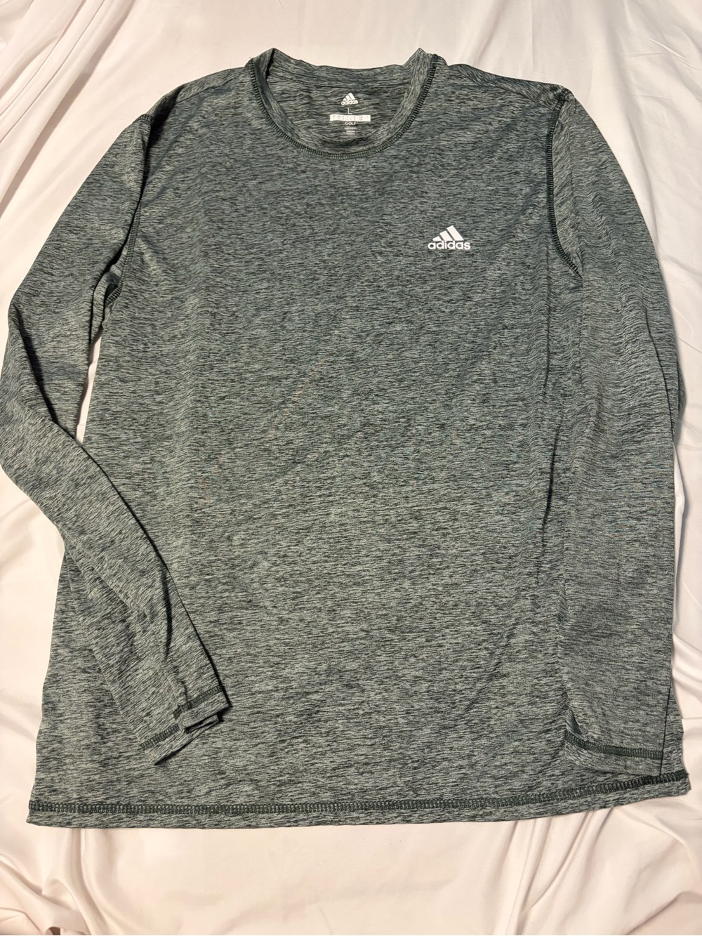Men’s Adidas Climalite Golf Long Sleeved Pullover Large Gray Green